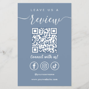 Prospectus 14 Cm X 21,6 Cm Laissons-Nous Un Avis Qr Code Social Media Logo