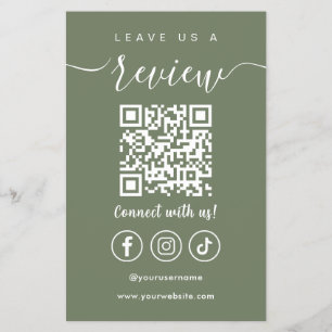 Prospectus 14 Cm X 21,6 Cm Laissons-Nous Un Avis Qr Code Social Media Logo