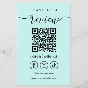 Prospectus 14 Cm X 21,6 Cm Laissons-Nous Un Avis Qr Code Social Media Logo