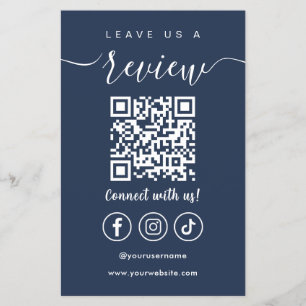 Prospectus 14 Cm X 21,6 Cm Laissons-Nous Un Avis Qr Code Social Media Logo