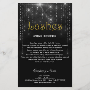 Prospectus 14 Cm X 21,6 Cm Lashes AFTERCARE instructions flyer