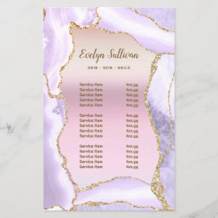 Prospectus 14 Cm X 21,6 Cm Lavender agente feuille de papier pearlescent list