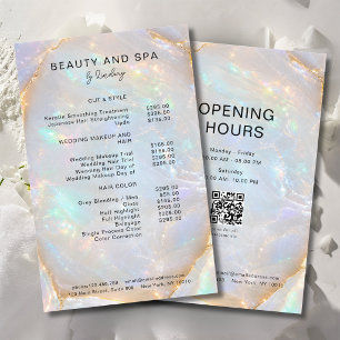 Prospectus 14 Cm X 21,6 Cm Liste de prix du code QR du Salon Opal Holographic