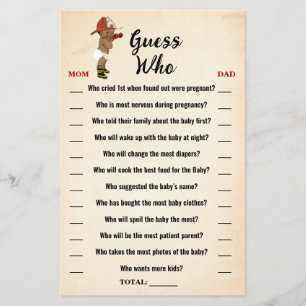 Prospectus 14 Cm X 21,6 Cm Little AA Fireman Devine Qui Baby shower Carte De 
