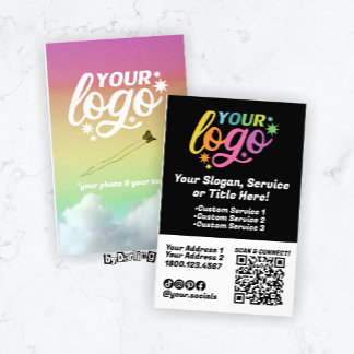 Prospectus 14 Cm X 21,6 Cm Logo moderne QR Code Black White Rainbow Photo