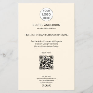 Prospectus 14 Cm X 21,6 Cm Logo Moderne QR Minimaliste Professionnel Entrepri
