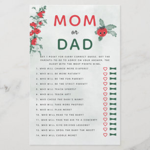 Prospectus 14 Cm X 21,6 Cm Maman Papa Devine Baby shower Jeu Rustique Tomato
