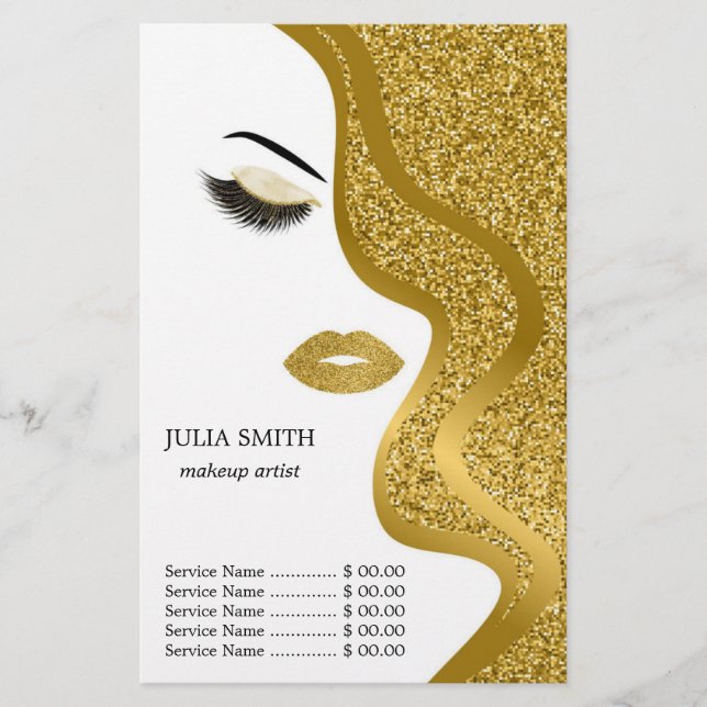 Prospectus 14 Cm X 21,6 Cm Maquillage avec effet parties scintillant (Devant)