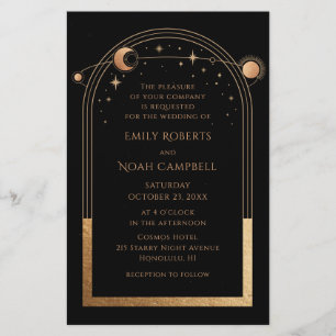 Prospectus 14 Cm X 21,6 Cm Mariage Photo Soleil Lune Or Noir Mystique Budget