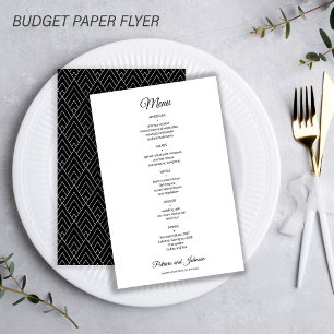 Prospectus 14 Cm X 21,6 Cm Menu de mariage blanc élégant simple budget