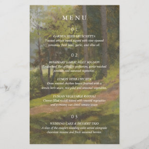 Prospectus 14 Cm X 21,6 Cm Menu de mariage élégant en forêt rustique