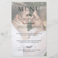 Menu de mariage photo éditorial moderne