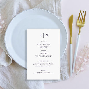 Prospectus 14 Cm X 21,6 Cm Menu minimaliste et chic blanc et violet Mariage