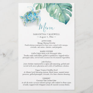 Prospectus 14 Cm X 21,6 Cm Menus Budget Mariage Destination Tropical