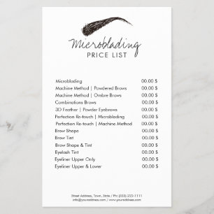 Prospectus 14 Cm X 21,6 Cm Microbling Eyebrow Shape Tattoo Tarification Circu