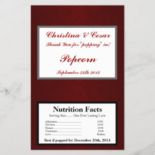 Prospectus 14 Cm X 21,6 Cm Microwave Popcorn Wrapper Dark Maroon Grey Swils