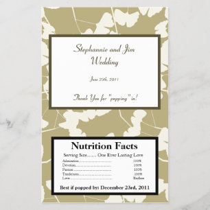 Prospectus 14 Cm X 21,6 Cm Microwave Popcorn Wrapper White Ginkgo Feuilles