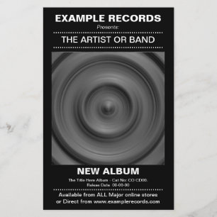 Prospectus 14 Cm X 21,6 Cm Nouveau lancement d'album - Noir