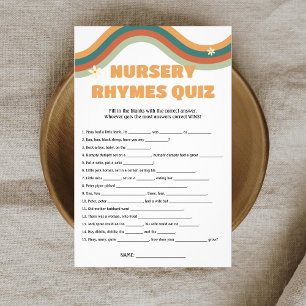 Prospectus 14 Cm X 21,6 Cm Nursery Rhymes Quiz Baby shower Super rétro