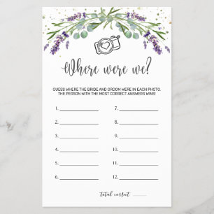 Prospectus 14 Cm X 21,6 Cm Où Étions-Nous Jeu De Mariage Eucalyptus Lavender