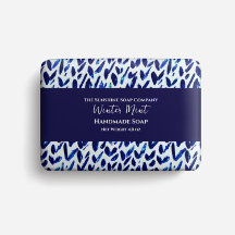 Papier d'emballage pour savon - chèques bleus abst