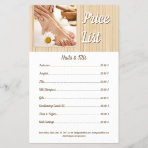 Prospectus 14 Cm X 21,6 Cm Pedicure Clou Pedicurist Pieds Spa Bamboo