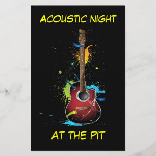 Prospectus 14 Cm X 21,6 Cm Peinture de guitare acoustique