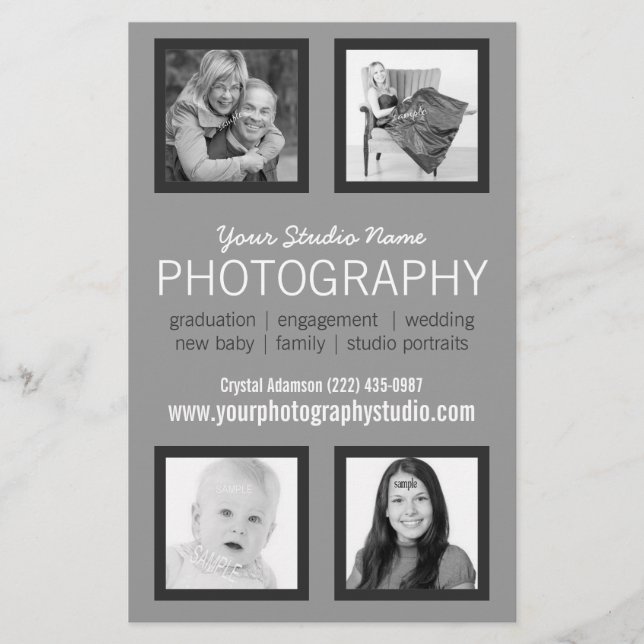 Prospectus 14 Cm X 21,6 Cm Photographe professionnel Document d'affaires (Devant)