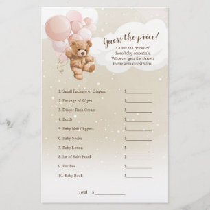 Prospectus 14 Cm X 21,6 Cm Pink Teddy Bear Devine Le Jeu De Prix