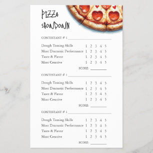 Prospectus 14 Cm X 21,6 Cm Pizza Making Concours Scorecard
