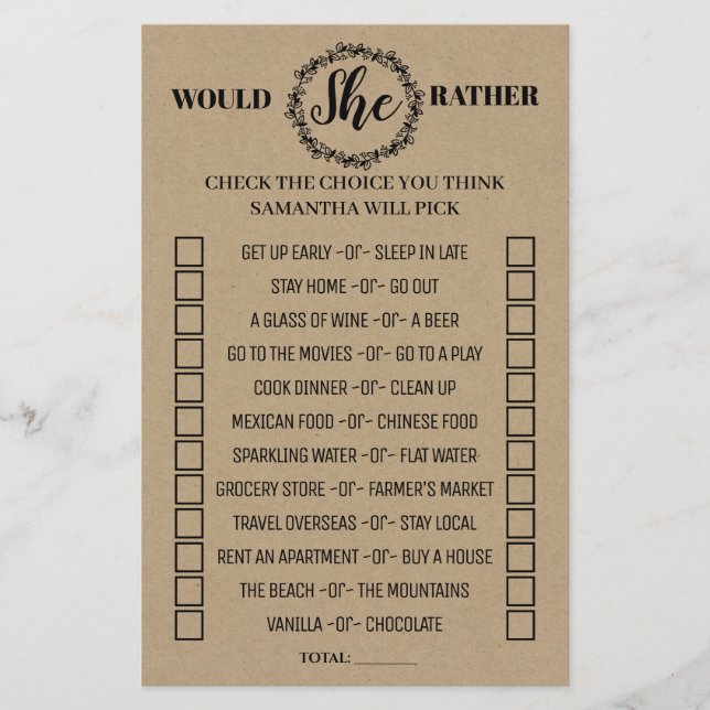 Prospectus 14 Cm X 21,6 Cm Plutôt douche rustique jeu bilingue (Devant)