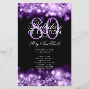 Prospectus 14 Cm X 21,6 Cm Programme de 80e anniversaire Glam Lights Purple M