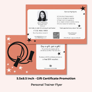 Prospectus 14 Cm X 21,6 Cm Promotion du certificat cadeau Noël Fitness