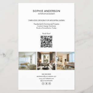 Prospectus 14 Cm X 21,6 Cm QR Professionnel Blanc pour Entreprise Moderne Per