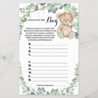 Prospectus 14 Cm X 21,6 Cm Qu'y a-t-il dans la carte de jeu Baby shower de l'