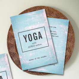 Prospectus 14 Cm X 21,6 Cm Rose bleu moderne Scratches Yoga Instructeur