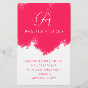 Prospectus 14 Cm X 21,6 Cm Salon de beauté rose