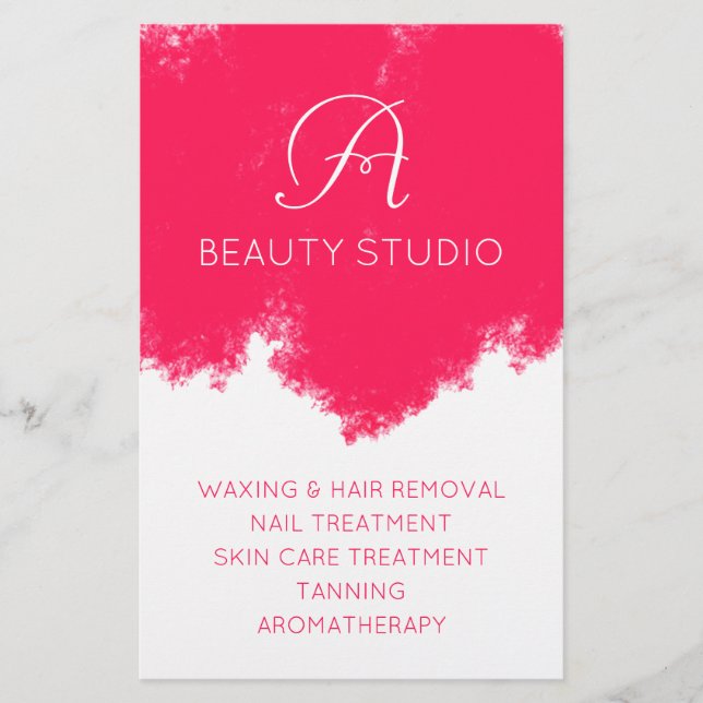 Prospectus 14 Cm X 21,6 Cm Salon de beauté rose (Devant)