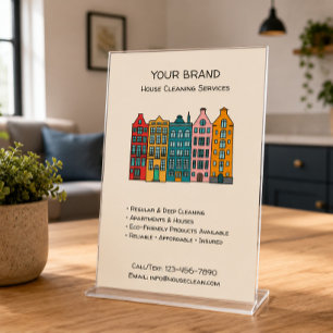 Prospectus 14 Cm X 21,6 Cm Services de nettoyage de maison personnalisés QR