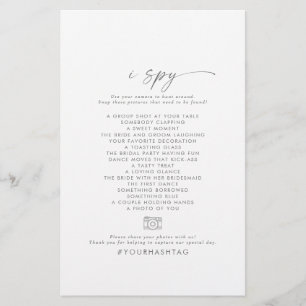 Prospectus 14 Cm X 21,6 Cm Silver moderne I Spy Mariage Photo Scavenger Chass
