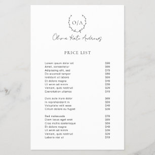 Prospectus 14 Cm X 21,6 Cm Simple Classic Monogram Wreath Elegant Tarifs