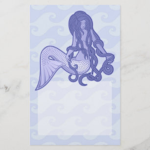 Prospectus 14 Cm X 21,6 Cm Sirène assise bleue