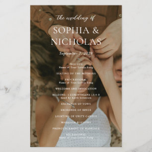 Prospectus 14 Cm X 21,6 Cm Sophia Photo Programme de mariage moderne
