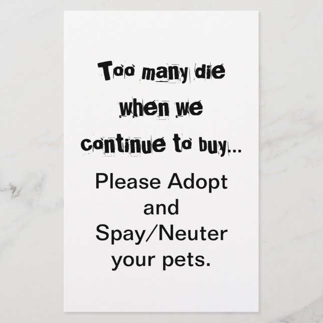 Prospectus 14 Cm X 21,6 Cm Spay Neuter Adopter (Devant)