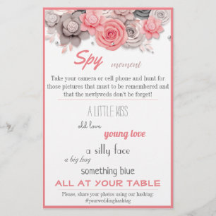 Prospectus 14 Cm X 21,6 Cm Spy Mariage  Jeu rose Aquarelle Feuilles
