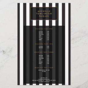 Prospectus 14 Cm X 21,6 Cm Stripes noir et blanc Salon III