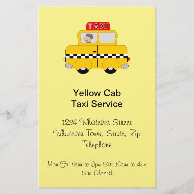 Prospectus 14 Cm X 21,6 Cm Taxi Company personnalisé (Devant)