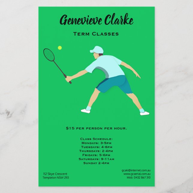 Prospectus 14 Cm X 21,6 Cm Tennis (Devant)