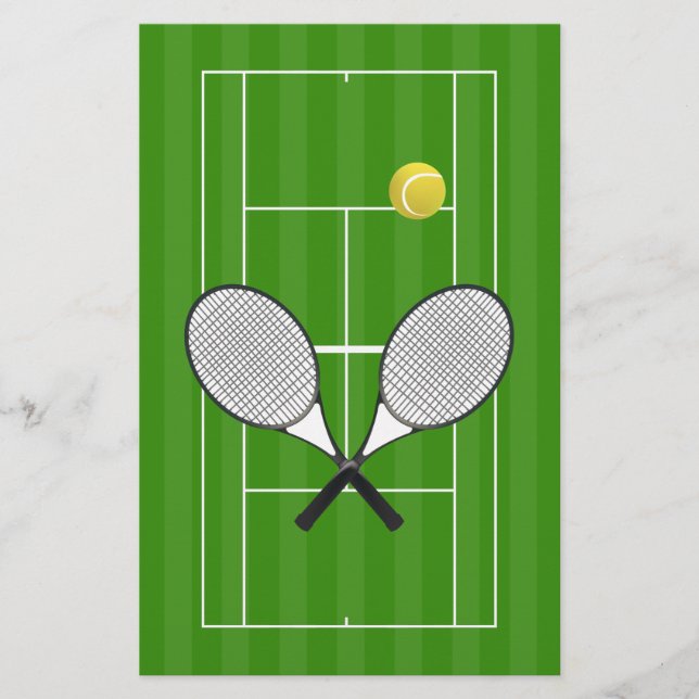 Prospectus 14 Cm X 21,6 Cm Tennis Court & Tennis Ball (Devant)