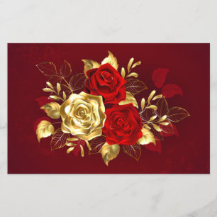 Prospectus 14 Cm X 21,6 Cm Trois roses en bijoux